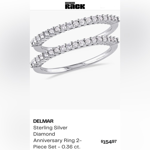 🆕💍 NEW IN BOX 0.36 CARAT WEIGHT THIN STERLING SILVER DIAMOND💎ANNIVERSARY BAND - Picture 1 of 14